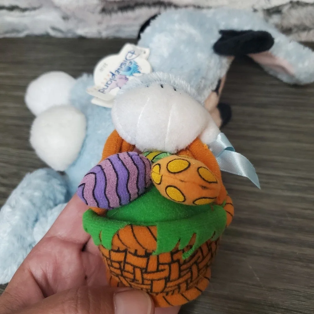 Disneyland  Mickey Mouse Easter Plush In Blue Bunny Suit With‎ Eggs / Basket 10